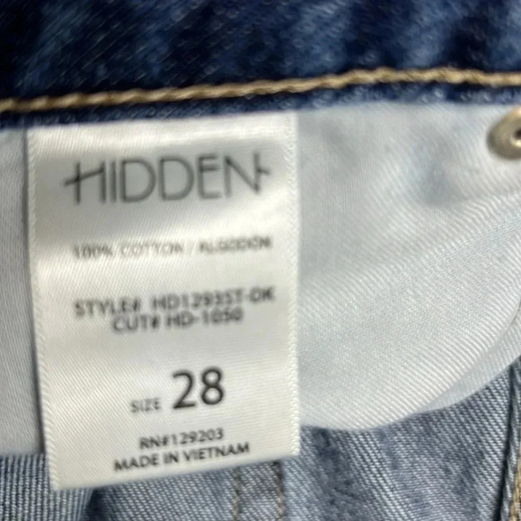 Hidden distressed long Mom jeans size 28 in medium blue wash - Picture 8 of 9
